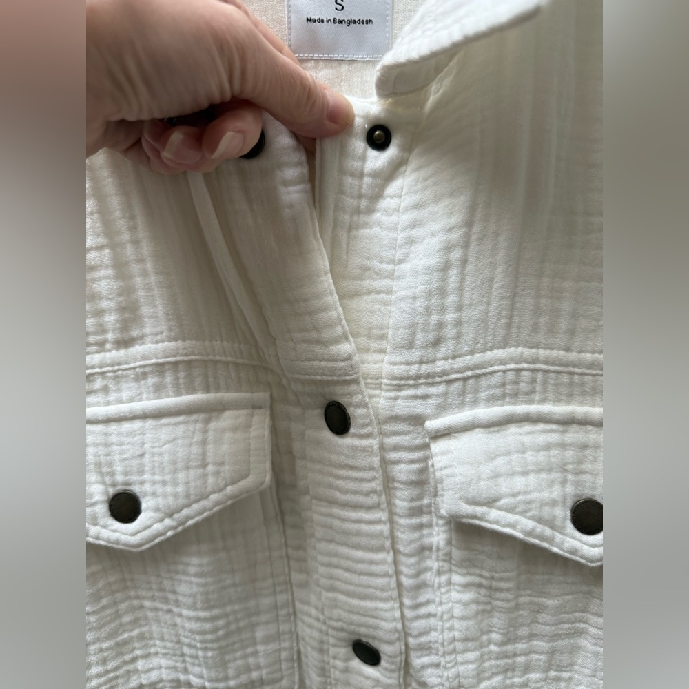 NWT Sonoma lightweight cropped utility jacket w/ snaps and tie waist in size S. - Picture 4 of 9